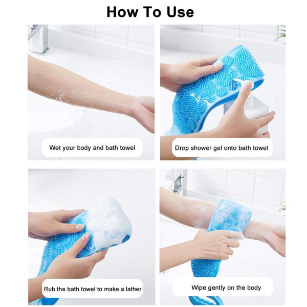 Double-Sided Bath Towel Scrubber (Random Color)