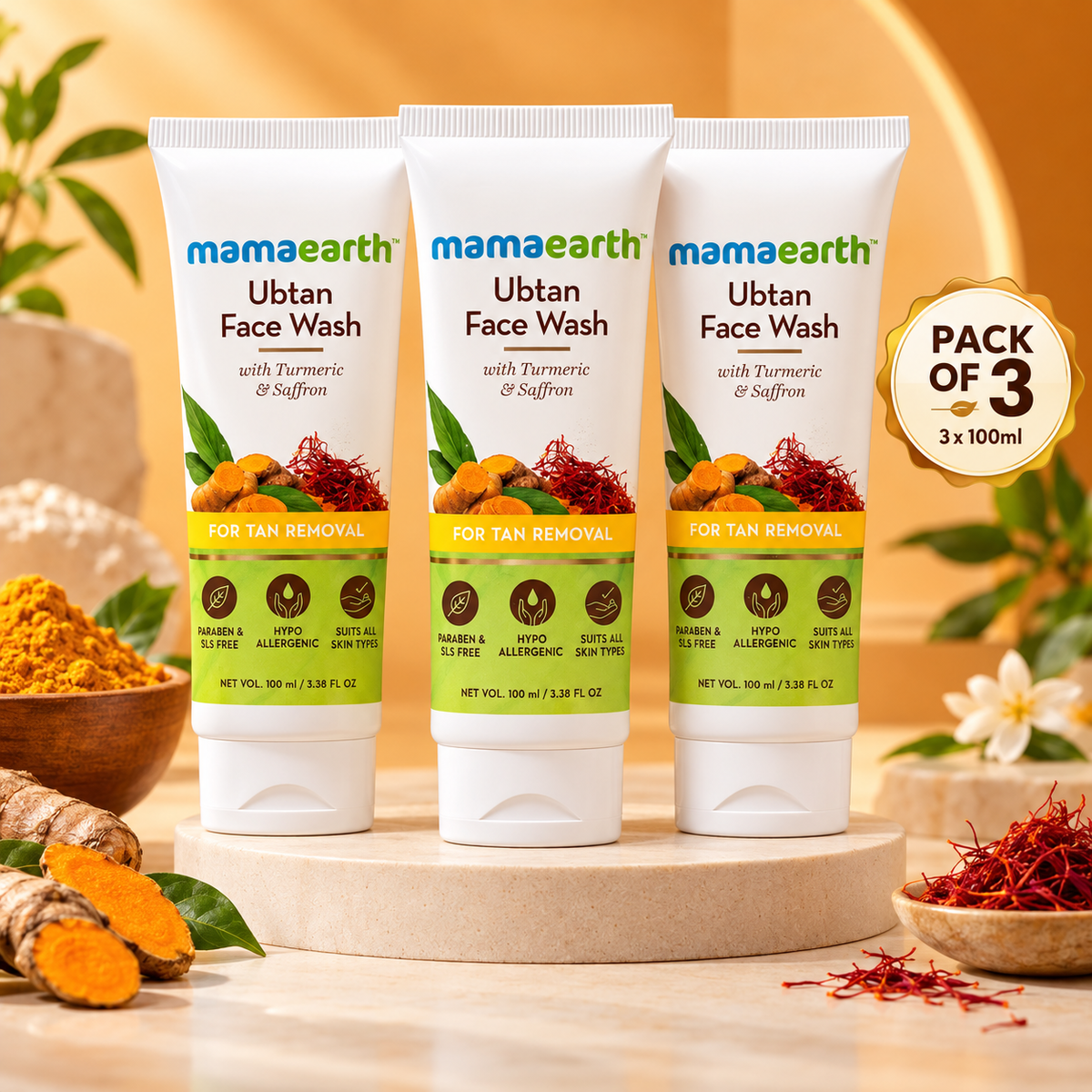 Mamaearth Ubtan Face Wash Pack of 3 Price in Pakistan  Vital Glow