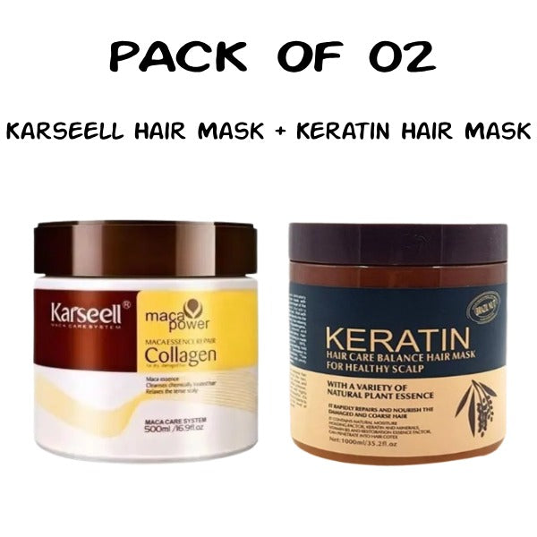 Pack of 2 Karseell Hair Mask & Keratin Treatment