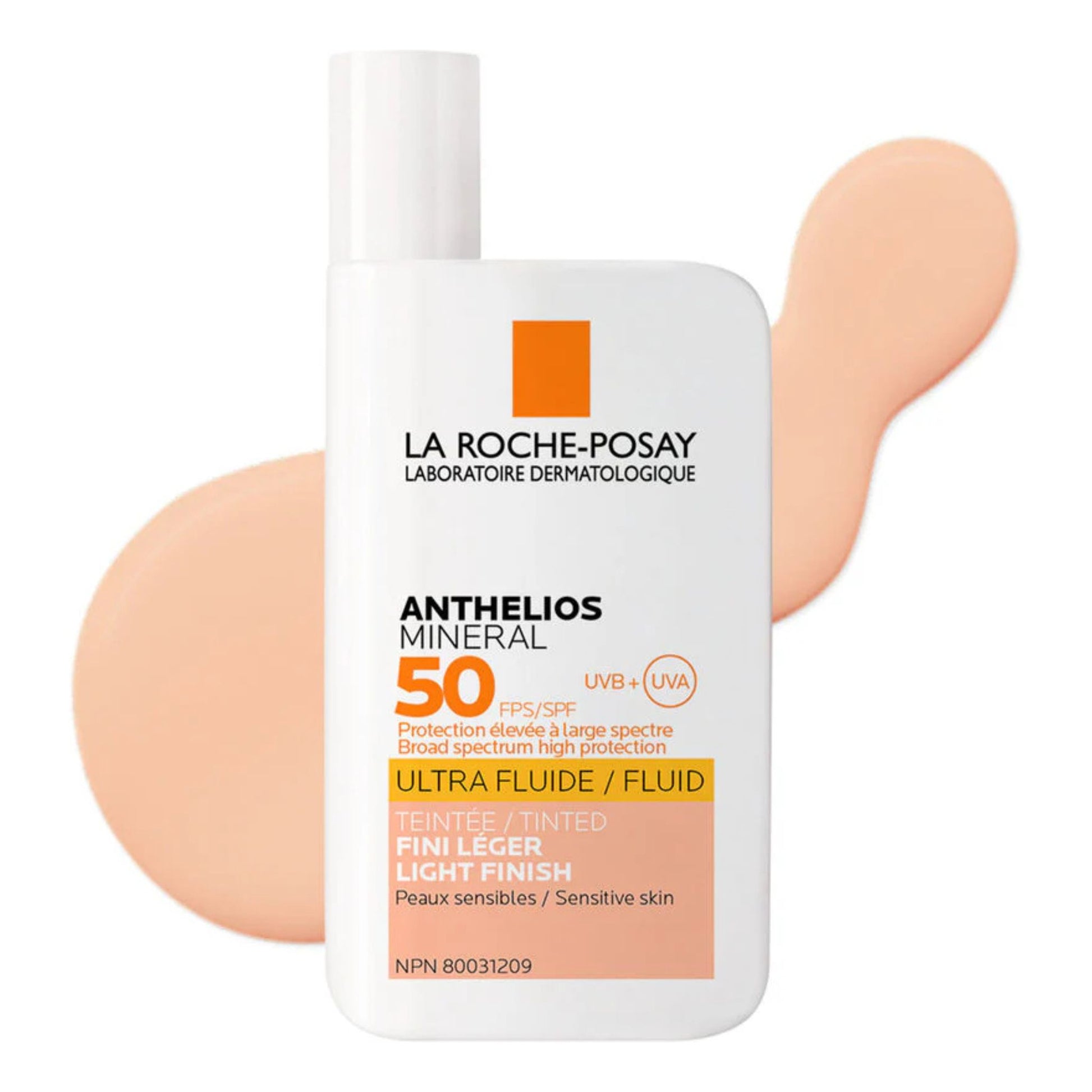 La Roche-Posay Anthelios Invisible Fluid SPF50+ sunscreen in 50ml bottle, lightweight, broad-spectrum UV protection for face and skin