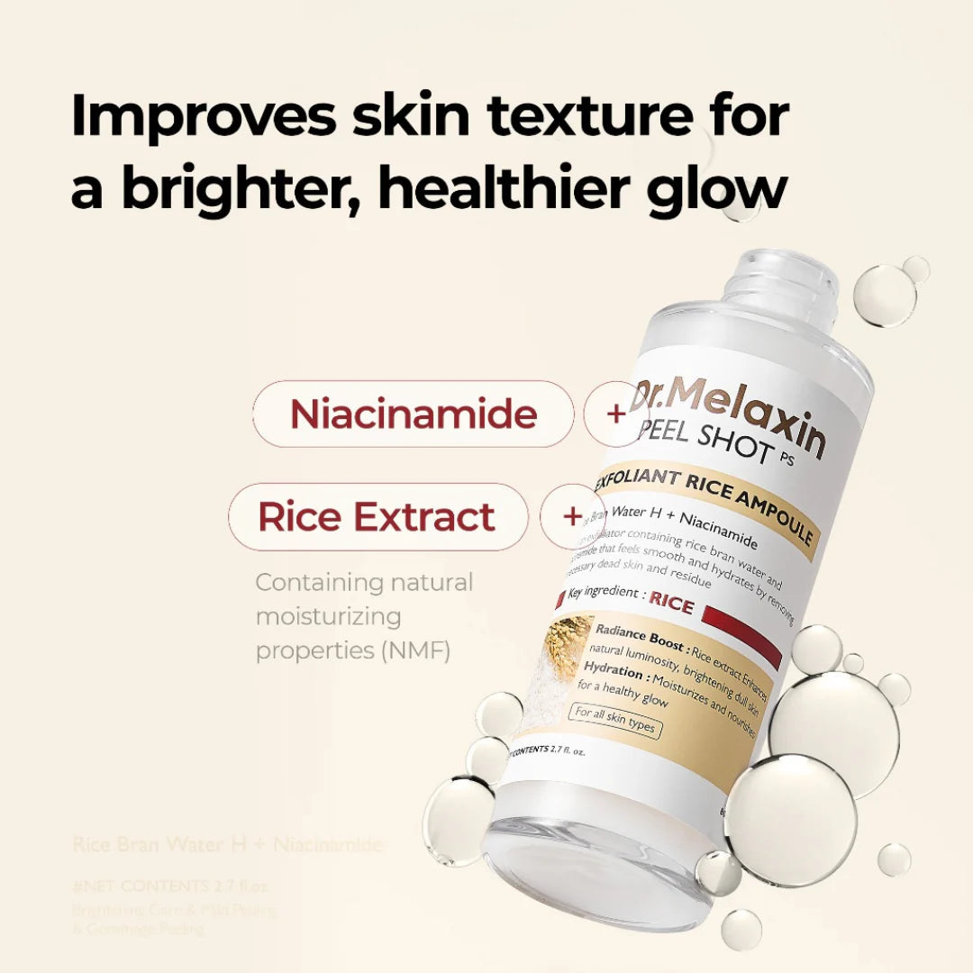 Dr Melaxin Peel Shot Exfoliant Rice Ampoule 80ml